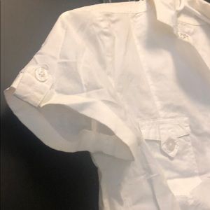 Loft short sleeve dress shirt white size 4p